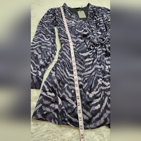 NWT ALLSAINTS Irina Remix Romper UK 10 / US 6 Gray Animal Print Wrap Front - Picture 10 of 16